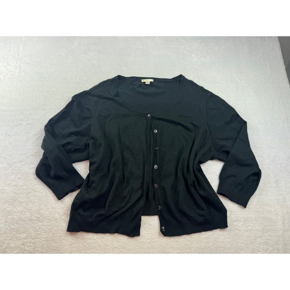 Catherines Sweaters - Catherines Est 1946 Womens Black Button Front Cardigan Sweater 26/28W Plus Size